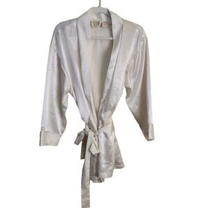 Victoria's Secret Gold Label Vintage Ivory Satin Tie Robe Size 0/S